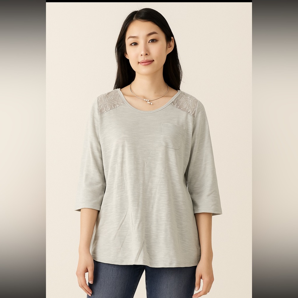 2 for $15 NWT Roaman’s Gray Top